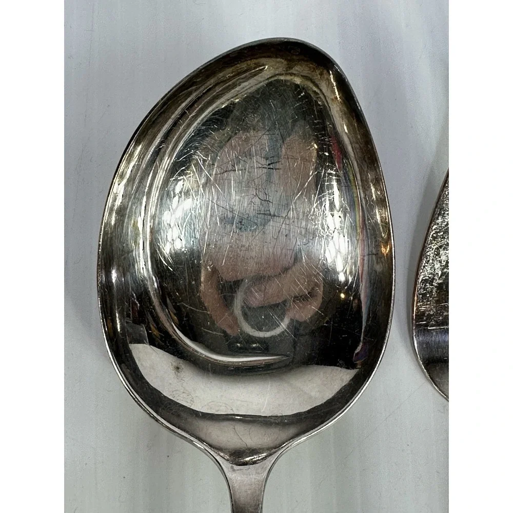 Vintage HOLMES & EDWARDS Deep Silver Serving Spoon & Fork 9 in Flatware